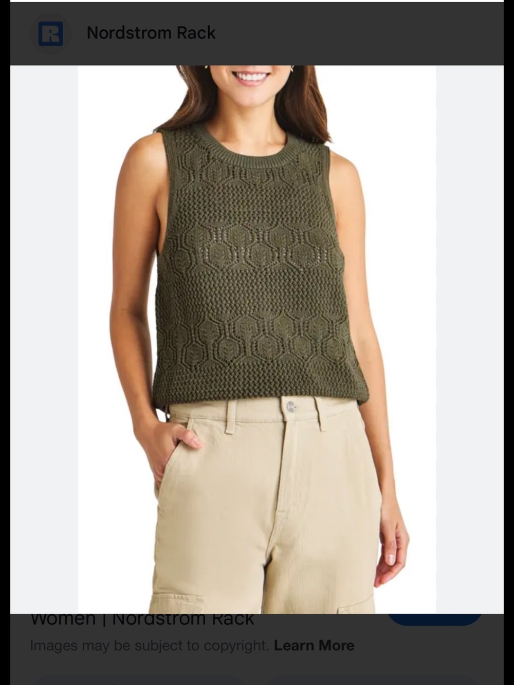 Splendid cotton Celine open stitch sleeveless sweater NWT XS